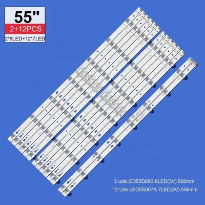 China LED TV strip for MHDV5533-U4 POLAROID JVC LT-55C550 LED55D08B-ZC14CG-02 LED55D07A-ZC14CG-02 for sale