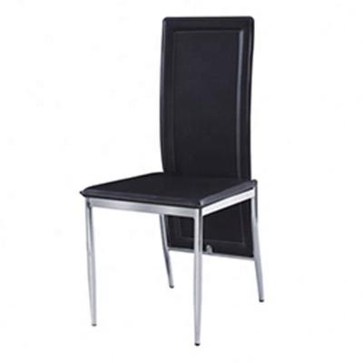 China High Quality Morden Dining Room Furniture PU Metal Throw High Back Legs Dining Chair for sale