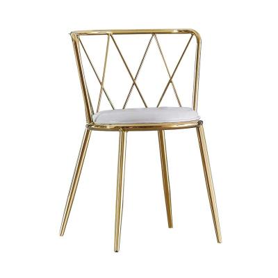 China Dining Chair Modern Gold Metal Frame Metal Frame PU Leather Cushion Leisure Dining Chair for sale