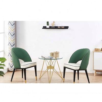 China 2020 Morden New Product Modern Design Dining Room Furniture Metal Leg Dining Table Set With Glass Table Top for sale