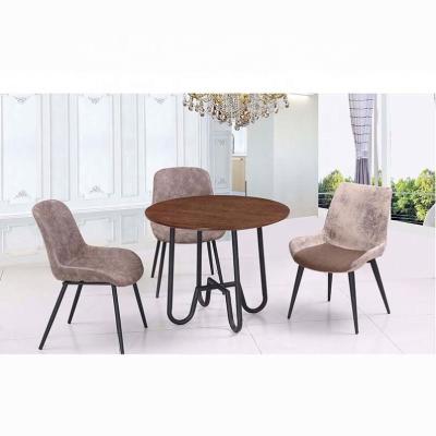 China Morden Dining Room Furniture High Quality MDF Velvet Seat Wood Top Dining Table Set With 3 Chair for sale