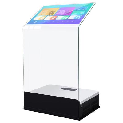 China Crystal Holographic Touch Screen Podium Kiosk With Projector For Exhibition Center for sale