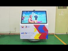 55Inch Logo Printing Horizontal Touch Screen Kiosk with 5.0Mpx Camera Microphone