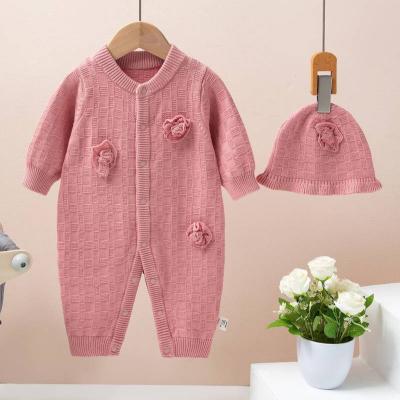 China Soft Unique Design 100% Cotton Baby Knit Cardigan New Design Organic Cotton Romper for sale