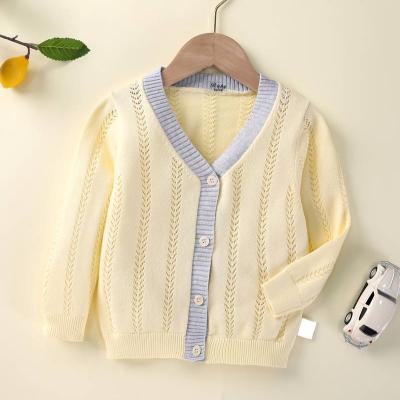 China Breathable Unique Design 100% Organic Cotton Knitted Sweaters Baby Cardigan Sweater for sale