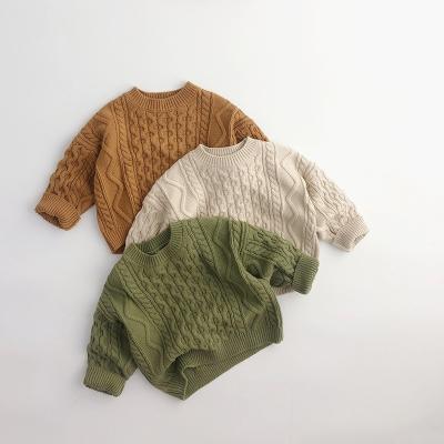 China Anti-Shrink Cable Knit Cotton Baby Sweater 100% Pure Cotton Infant Baby Sweater for sale