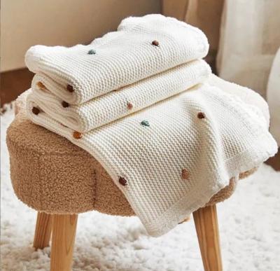 China Manufacturers Custom Breathable 100% Cotton Knit Fitted Luxury Cotton Newborn Blanket Baby Blanket for sale