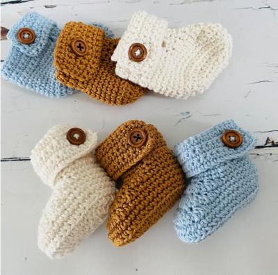 China QUICK DRY Unisex Baby Knitted 100% Cotton Baby Booties Newborn Baby Sock Booties for sale