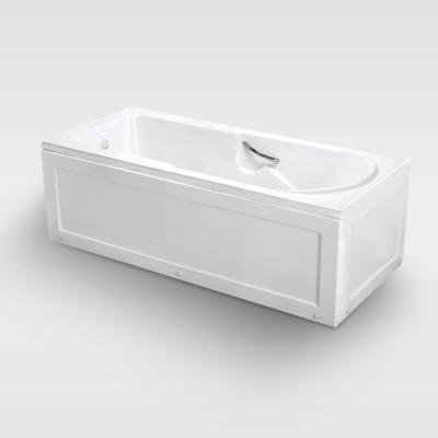 China Eco - Friendly Material Cheap White Acrylic Double Sided Bathtub With Panel for sale