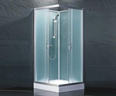 China Modern single shower room made of tempered glass with tray for adult for sale