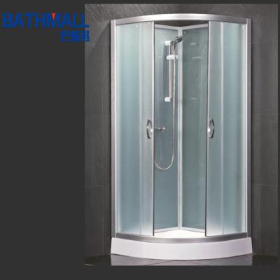 China With Frame Triangular Portable Glass Shower Room With Tray For Adult for sale