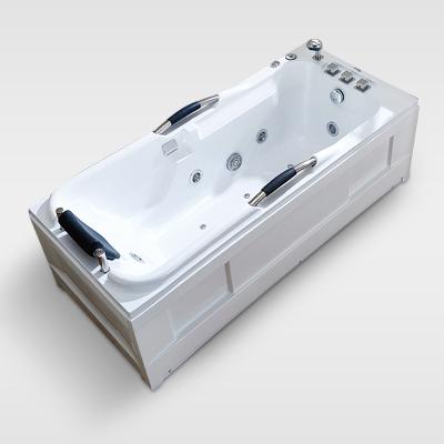 China Sustainable Bathroom Furniture Sanitary Simple Massage Acrylic Square Bathtub Sizes Small for sale