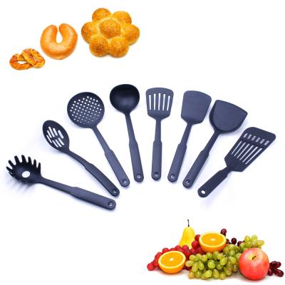 China Hot Selling Super Sustainable 8 Pieces Food Grade Kitchen Silicone Utensil Spoon Nylon Kitchen Shovel Battery Set for sale