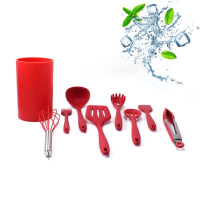 China Factory Direct Selling 9 Pcs Viable Nonstick Heat Resistant Silicone Kitchen Utensil Set Spoon Set Shovel Set for sale