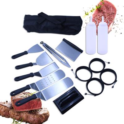 China Easily Cleaned 2021 New 15 Pieces Potable Outdoor Griddle Cooking Accessory Tool Kit For Outdoor And Indoor for sale