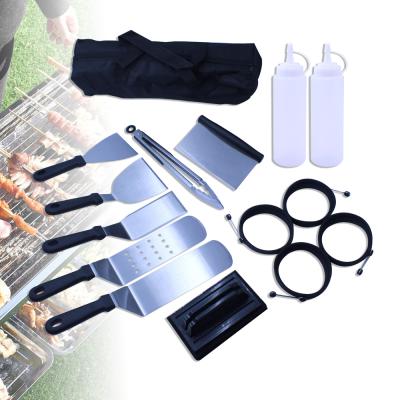 China 15 Pcs High Quality Easily Cleaned Stainless Steel BBQ Spatula BBQ Grill Tool Kit Accessories For Outdoor Camping for sale