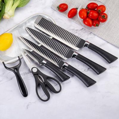 China Professional Hot Selling Viable 6 Pcs Cooking Non Stick Style Stainless Steel Blade Chef Knife Set With Gift Box for sale