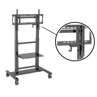 Chine 55-86 pouces support au sol réglable Smart TV Stands mobile support mobile montants de chariot et chariots à vendre