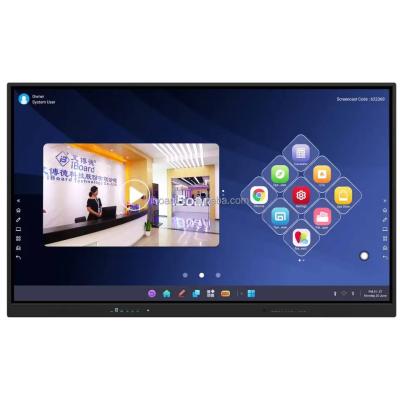 China Working Tempreture Of 0°C-40°C Interactive Flat Panel In Black Or Metallic With Interactive Screen Sizes for sale