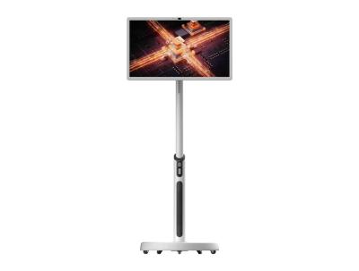 China Fabriek verkoop 32 inch wit oplaadbare ktv restaurant tonen kamer podium touch android panelen tablet met beweegbare wielen een camera en luidsprekers Te koop