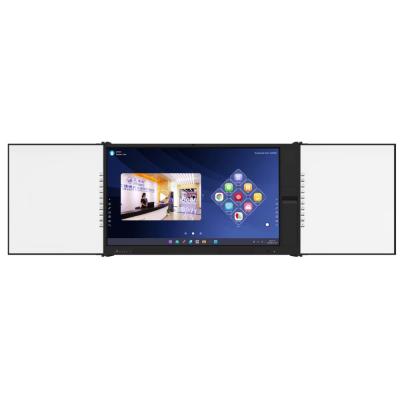 China Intelligent 2 Sided Black Green Whiteboard With 75 86 Inch Android Touch Panel Board With Camera Mic Document Scanner Mobile Stand For Office School Educations for sale