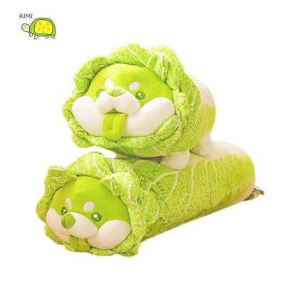 China Cute Fun Kawaii Cabbage Dog Plush Animal Vegetable Dolls Pillows Kids Stuffed Cushion Toys Gift for sale