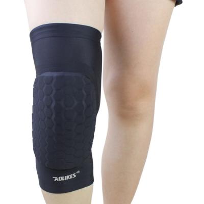 China Aolikes Elastic Compression Knee Sleeves Basketball Volleyball Football Knee Brace With Protective Sponge Pad for sale