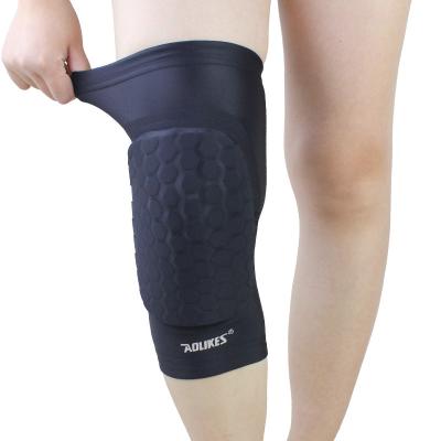 China Aolikes Honeycomb Sponge Knee Brace Elastic Compression Protective Sleeve Anti-Slip Knee Pad For Running & Basketball & Volleyball for sale