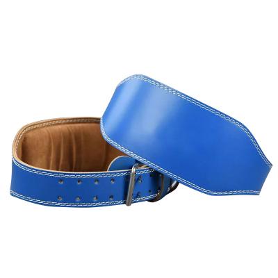 China Double Pull Aolikes Double Grommet Weight Belts With Holes Leather Deadlift Waist Support Cowhide Belt For Weightlifting And Bodybuilding for sale