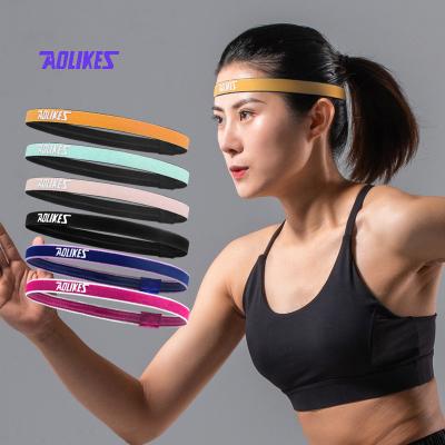 China Aolikes Elastic Sports Headband Wholesale Non-slip Custom Running High Sweat Bands for sale