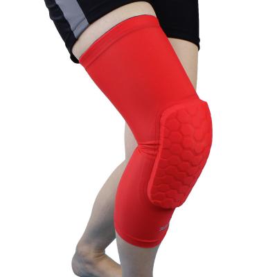 China Aolikes Elastic Long Leg Compression Protective Sleeves With Long Honeycomb Sponge Pad Knee Brace Sports Gear for sale