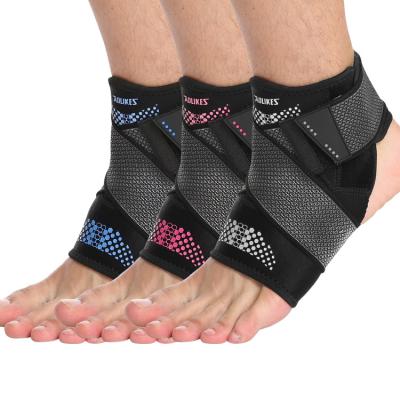 China Aolikes Hot Selling Double Traction Ankle Brace Compression Support Adjustable Brace Sleeve For Protection Sport Ankle Support for sale