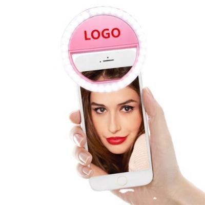 China Adjustable brightness custom logo RK-12 LED led makeup ring light live mini webcast selfie to fill light for sale