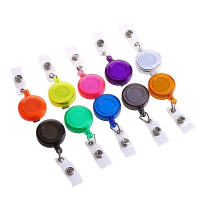 China Deyi Round Retractable Badge Reel Colorful Badge Holder Retractable Clip Nurse Teacher Office Supplies for sale