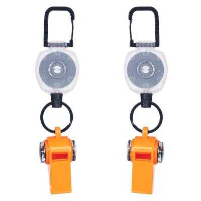 China Deyi Badge Reel Sturdy And Durable Key Chain Steels Retractable Cord Key Ring Orange for sale