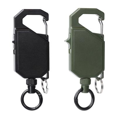 China Deyi Badge Reel Heavy Duty Multitool Carabiner Badge Holder Retractable Keychain Clip Id Holder for sale