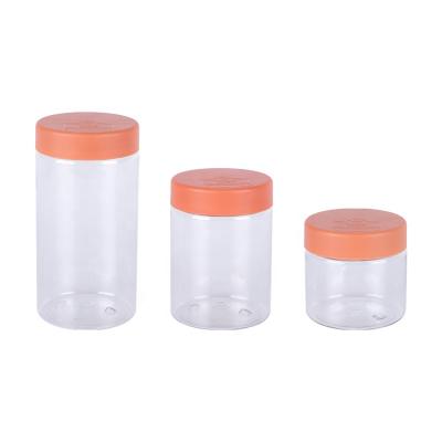 China Wholesale Custom Food Packaging 250Ml Hemp Transparent Plastic Cream Jar Plastic Jar Smell Proof for sale