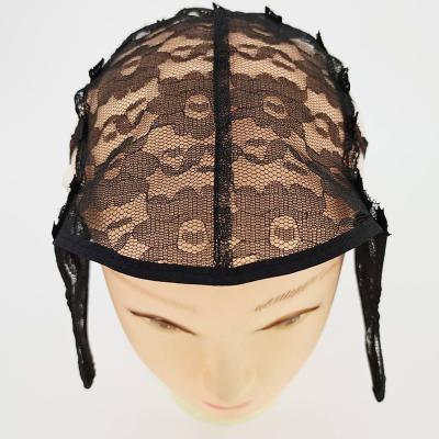 China BH-007 Nylon Elasticity Breathable Transparencies Black / Beige Mesh Weaving Dome Lace Wig Make Cap for sale