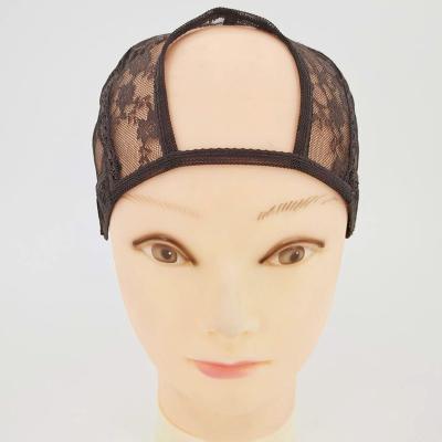 China BH-020 Elasticity Adjustable Straps Lace Up Net U Piece Wig Cap For Making Wigs To Mesh Transparent Lace Front for sale