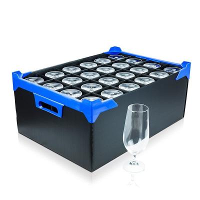 China Coroplast Plastic Recyclable Custom Dividers 8/12/28 Wine GlasssPacking Box Corflute Correx Box Packs for sale