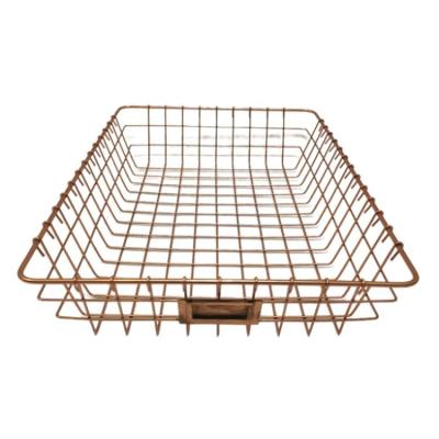 China Sustainable Laundry Large Capacity 40.5x29.5x8h cm Wire Laundry Basket With Metal Iron for sale