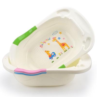 China High Quality Multi Printing Large Size Cleaning Baby Bath Tub Plastic Baby Tub With Comfortable Handle For Infant for sale