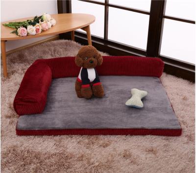 China Cama Para Mascotas Southwest Breathable Custom Wholesale Warm Plush Velvet L Shaped Corner Dog Sofa Beds for sale