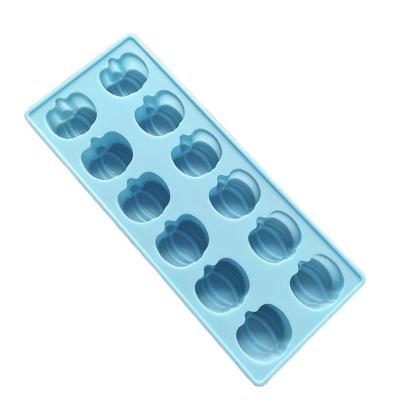 China New 10 Cavity Halloween Pumpkin Lamp Silicone Disposable Cake Mold Handmade Bakeware DIY 3D Making Mold Baking Tray for sale