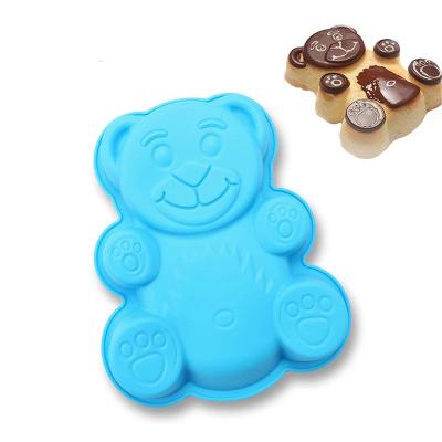 China New Silicone Bear 3D Cute Disposable Cake Mold Baking Tools Kitchen Bakeware For Cake Fondant Pudding Jelly Resin Sweety DIY Homemade for sale