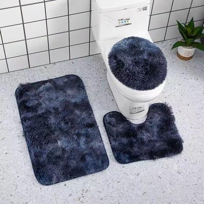 China Amazon Sustainable 2002 3 Pcs Set Mats Sets Microfiber Anti Slip Bathroom Covers And Bath Mat Floor Carpet Cheap Price for sale