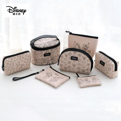 China One of Best Selling RTS Disney Mickey Fashion Storage Cartoon Cute Cosmetic Bag PU Bag Wash Creative Clear Pouch Travel Cosmetic Bags for sale