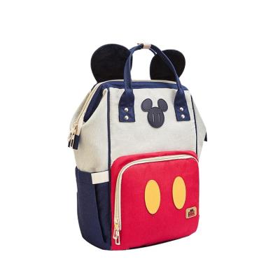 China Fashion Factory Disney Mickey Functional Mummy Bag Diaper Bag Backpack High Capacity / High Quality Disney Fama Bag for sale