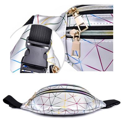 China Custom PU Leather Cross Body Logo Print Waterproof Waist Pack Increasing Waist Bag For Women for sale