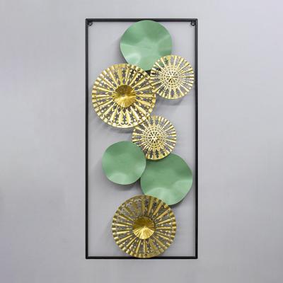 China New Arrival Carved Gold Artificial Flower Living Room Metal Wall Home Decor Creative Indoor Home Decor For Home Decor for sale